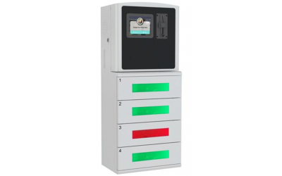 Coin payment cell phone charging kiosk